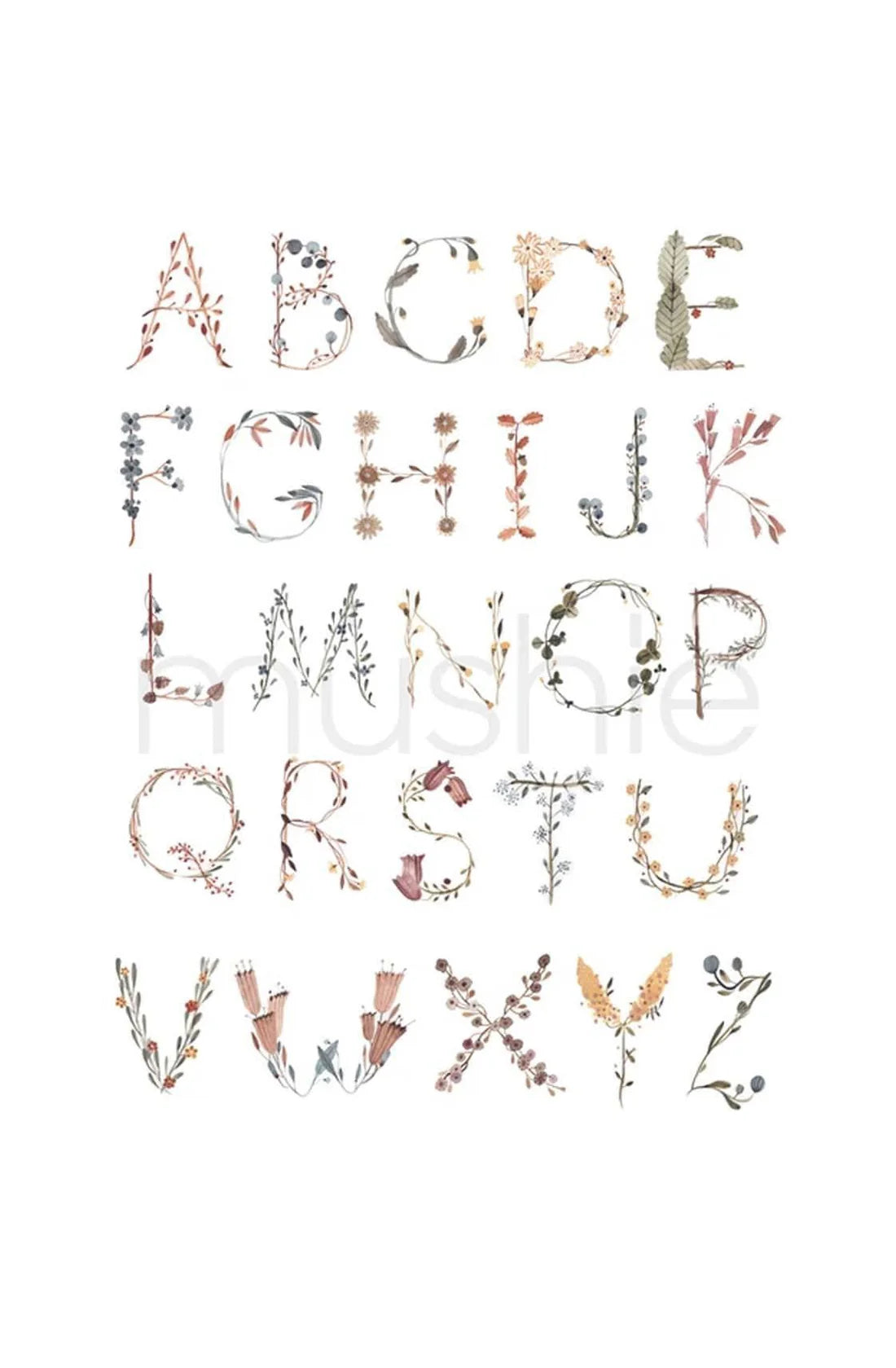 Mushie Alphabet Poster