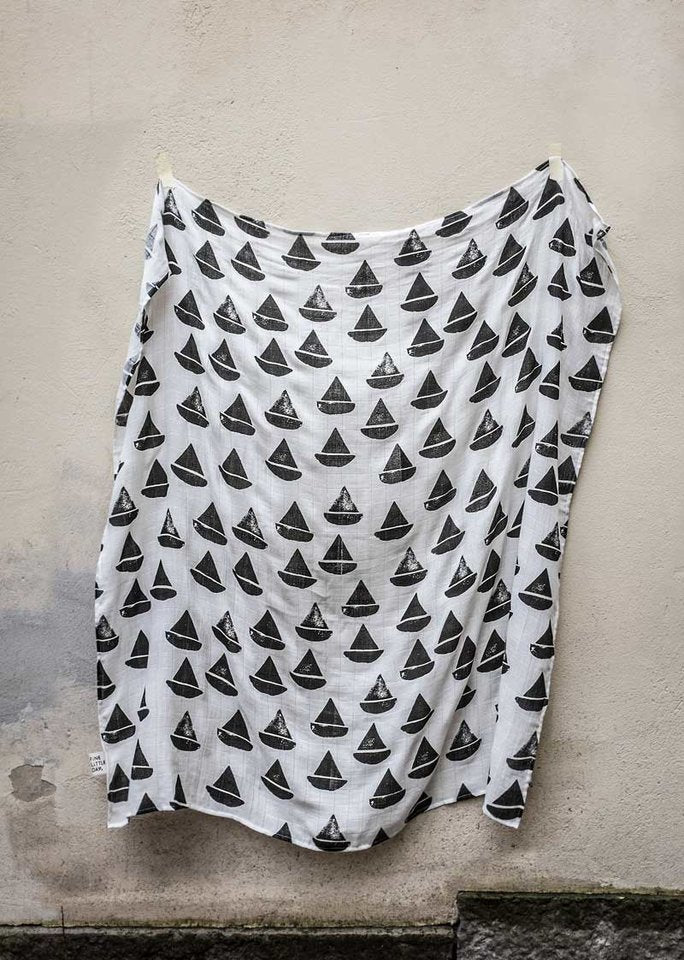 Fine Little Day Boat Boat Muslin Blanket