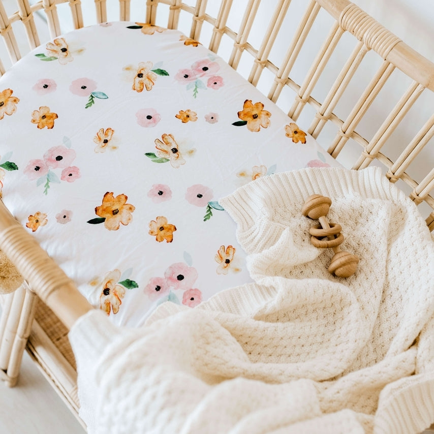 Snuggle Hunny Bassinet Sheet- Poppy
