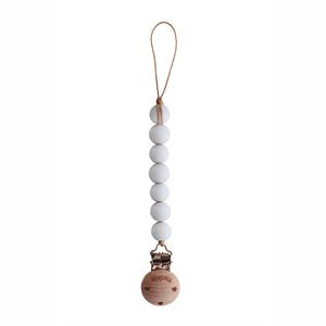 Mushie Pacifier Clip - Halo White