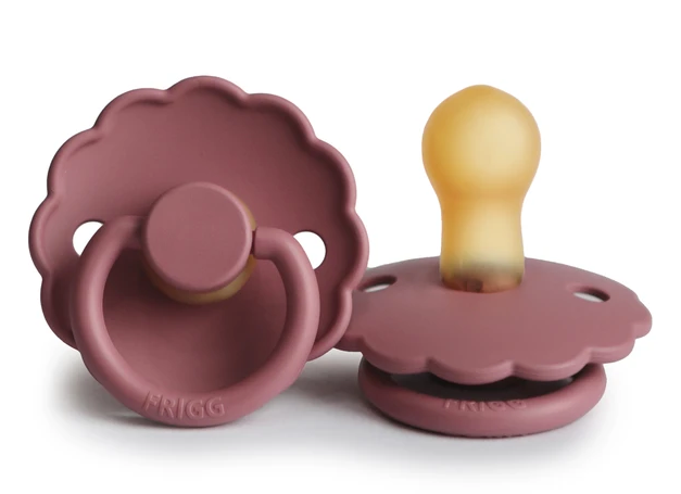 Frigg Pacifier Daisy Dusty Rose Twin Pack