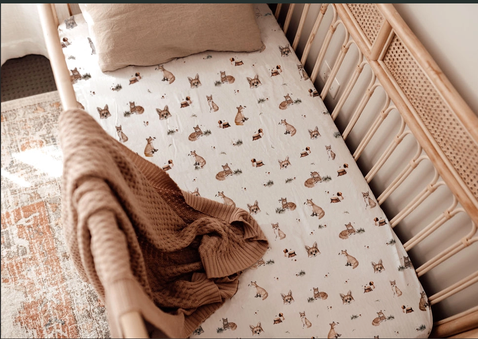 Snuggle Hunny Cot Sheet- Fox