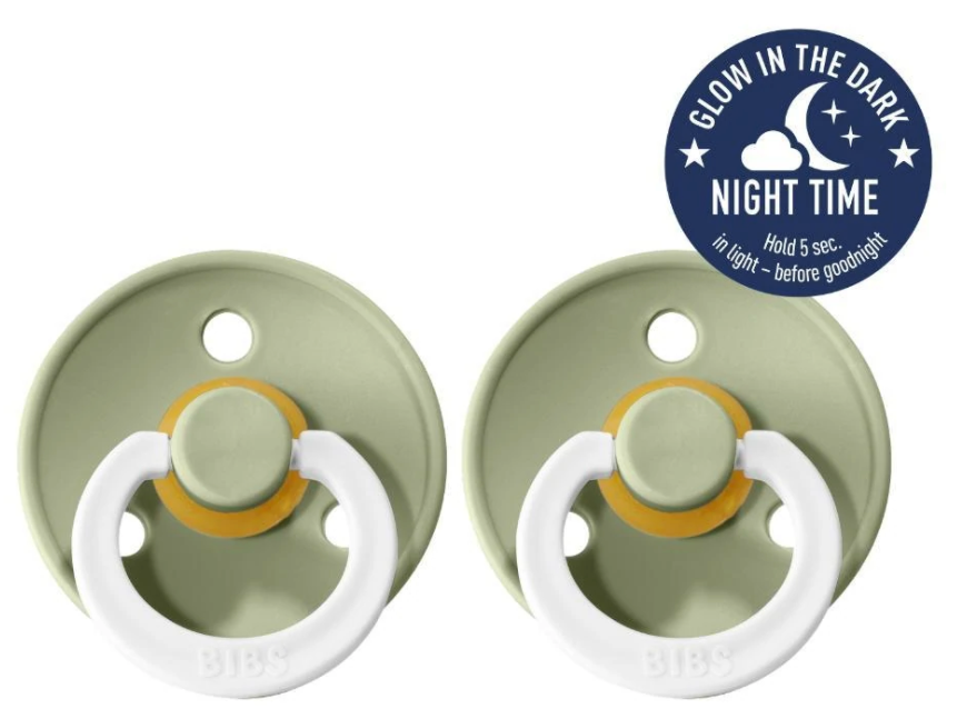 BIBS Pacifiers Sage (NIGHT) Twin Pack