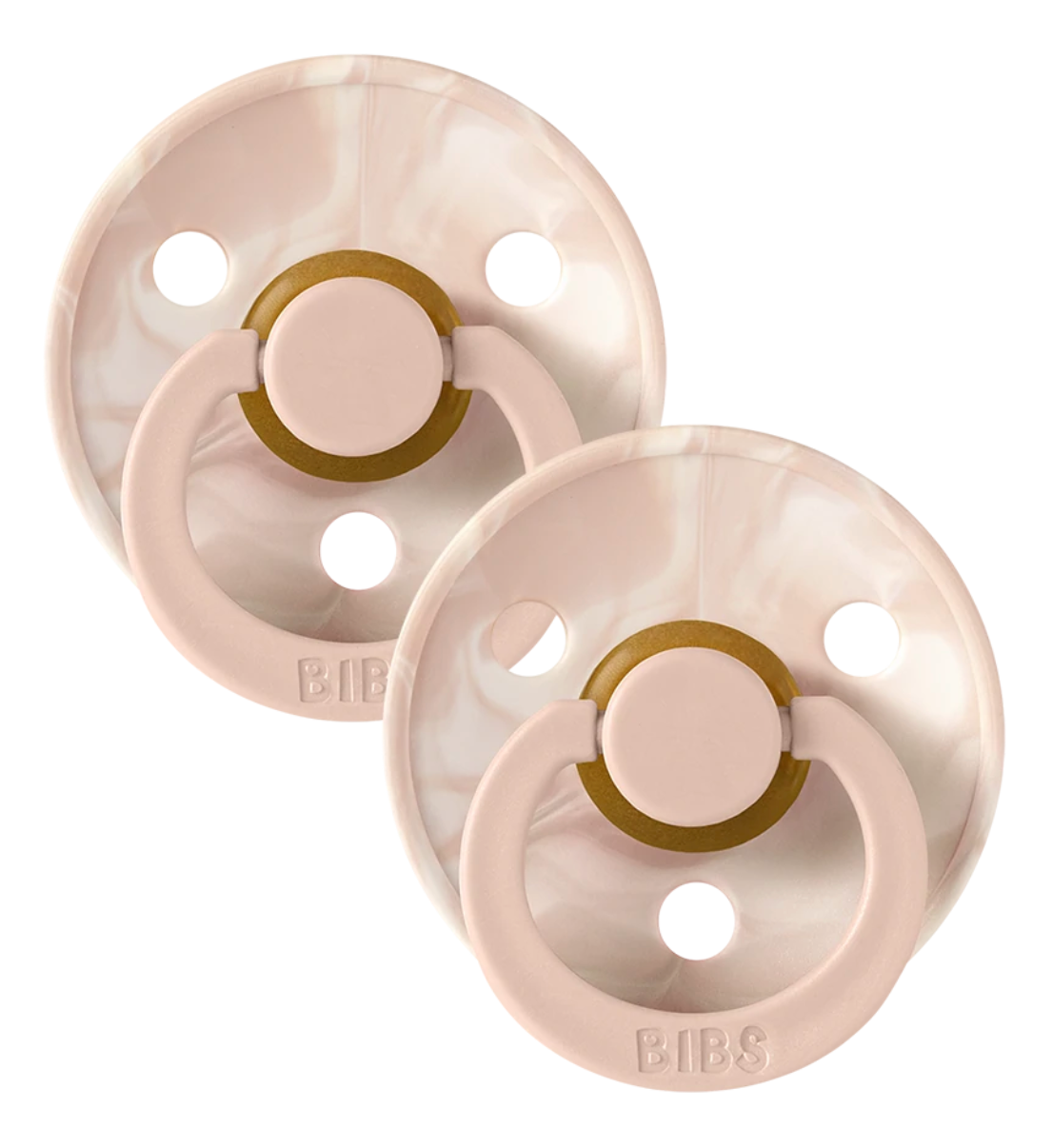 BIBS Pacifiers Tie Dye Twin Pack - Blush/Ivory