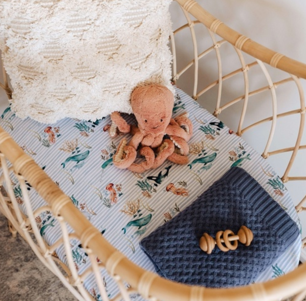 Bassinet Sheet - Whale