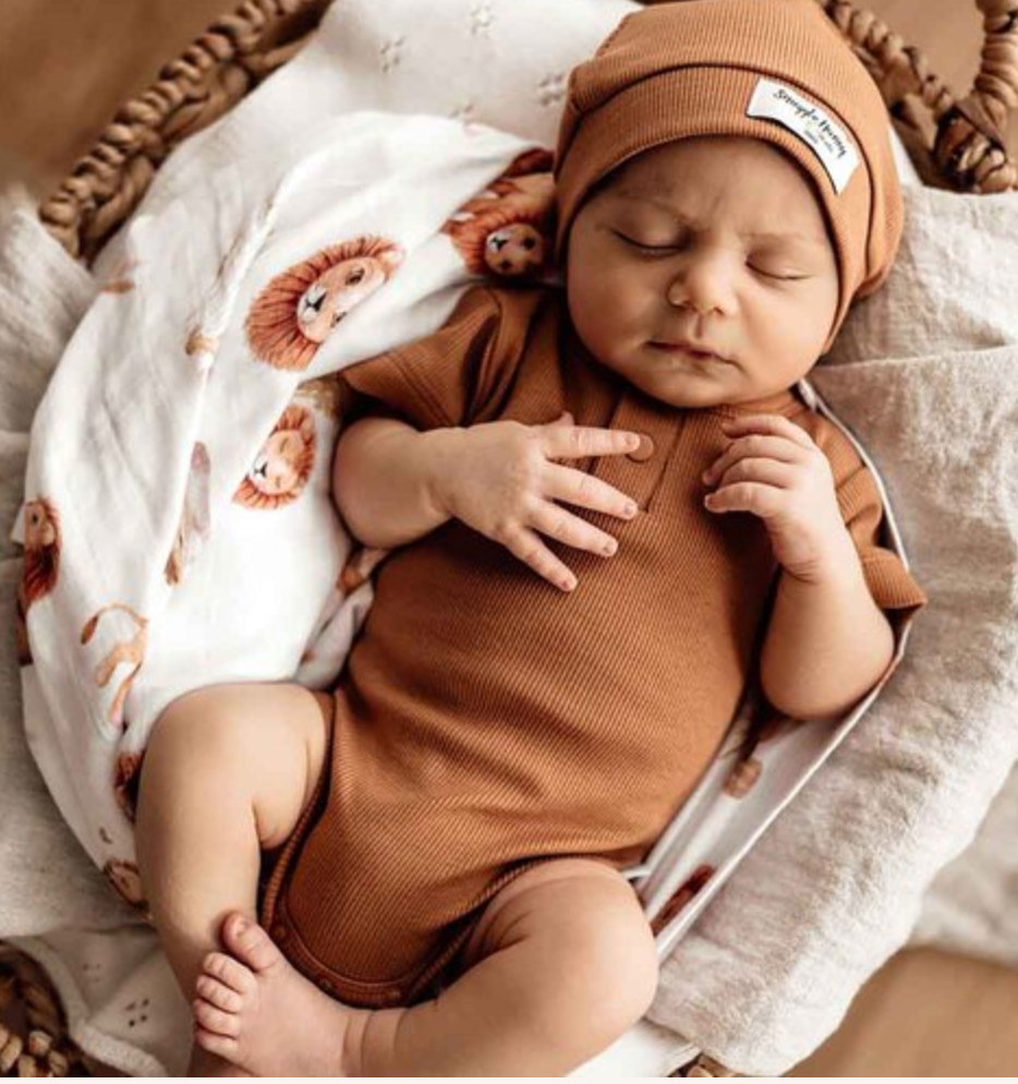 Snuggle Hunny Short sleeve bodysuit - Chestnut (0-3)