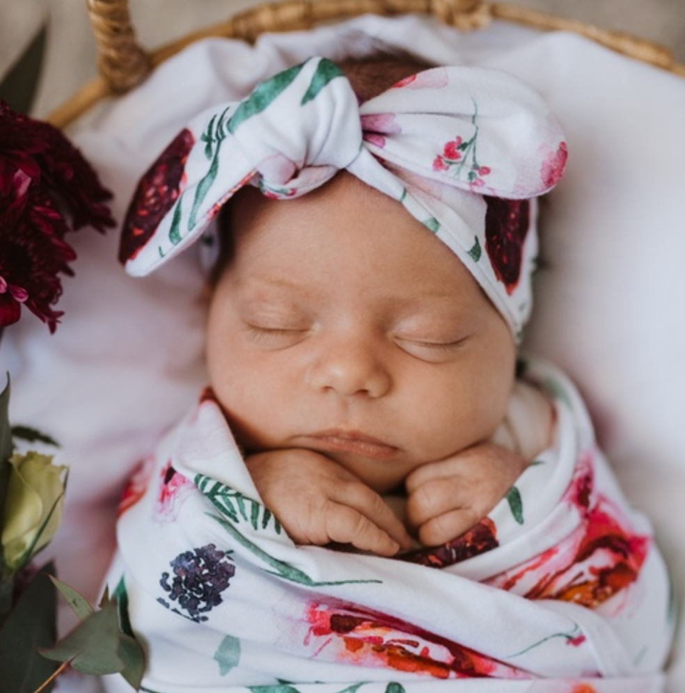 Peony bloom topknot headband