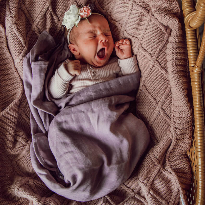 Dusk Purple Organic Muslin Wrap