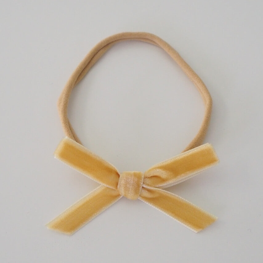 Velvet Baby Headbands - Gold