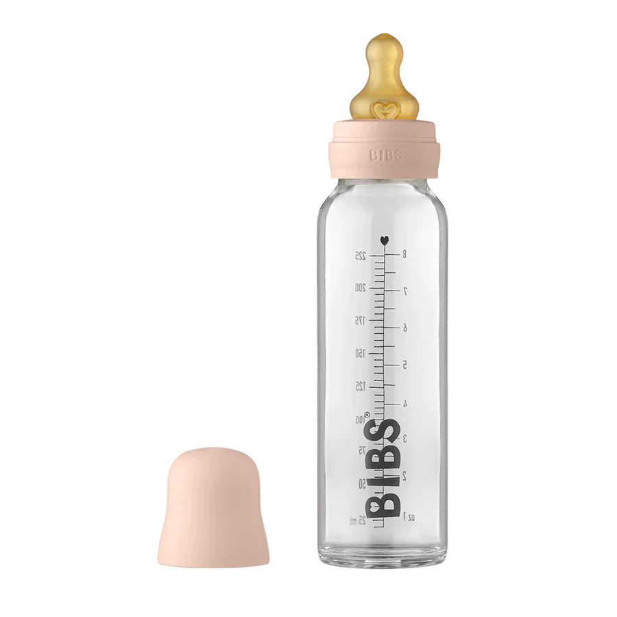 Bibs Baby 225ml Glass Bottle - Blush