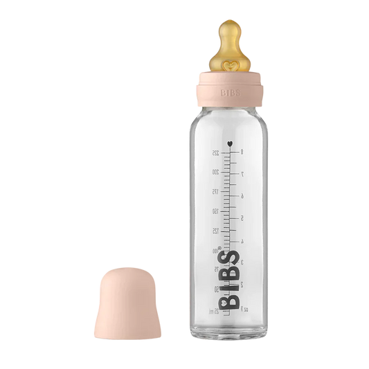 Bibs Baby 225ml Glass Bottle - Blush