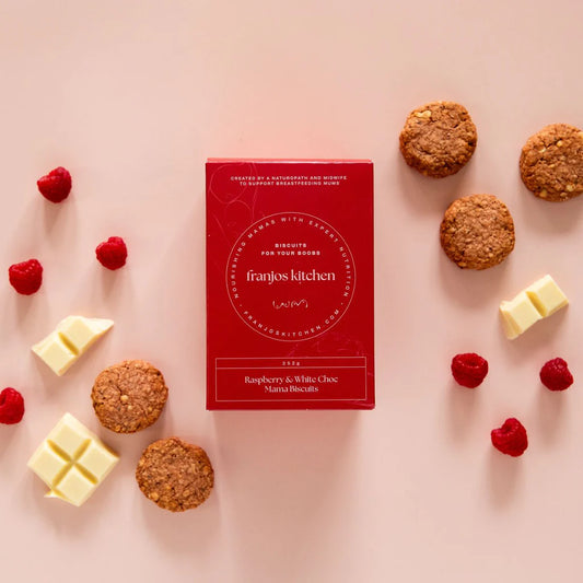 Franjos Kitchen - Raspberry + White Chocolate Mama Biscuits