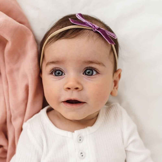 Velvet Baby Headbands - Grape
