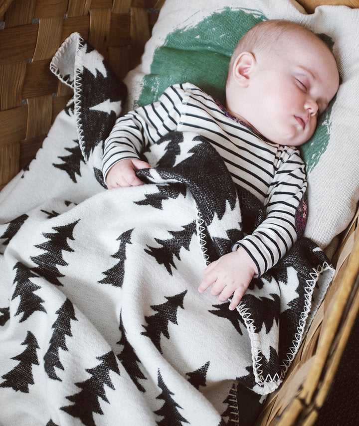 Fine Little Day Gran Woven Blanket Grey/White