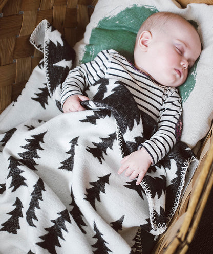Fine Little Day Gran Woven Blanket Grey/White