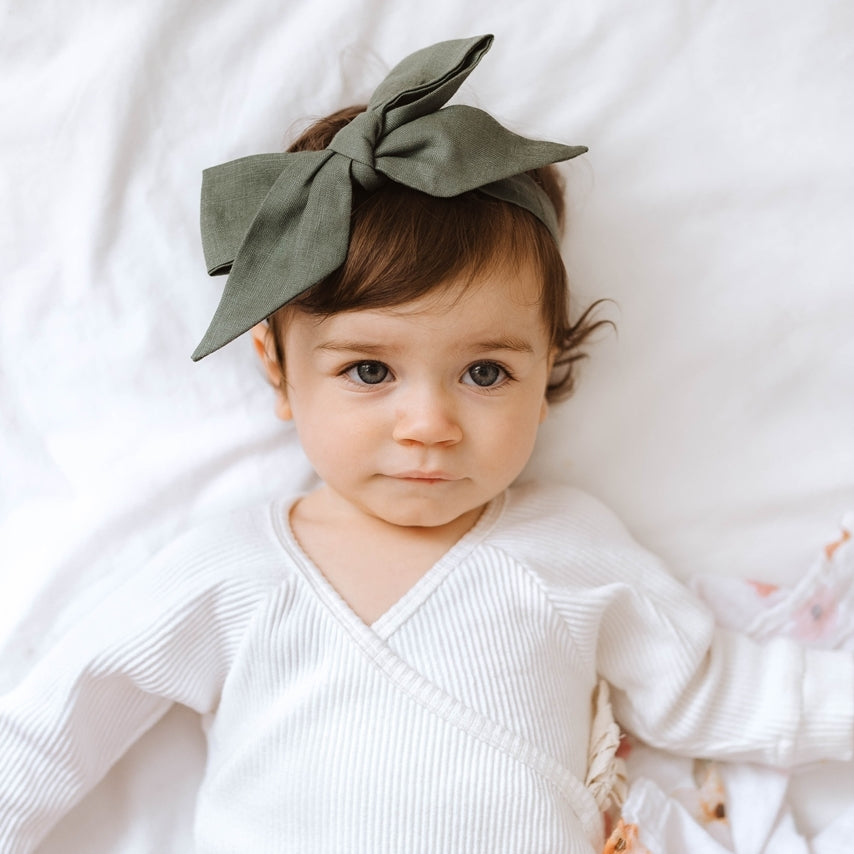 Bow Headband Wrap - Dusty Olive