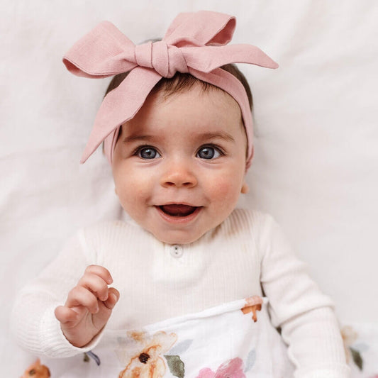 Bow Headband Wrap - Dusty Pink