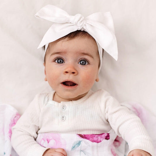 Bow Headband Wrap - White