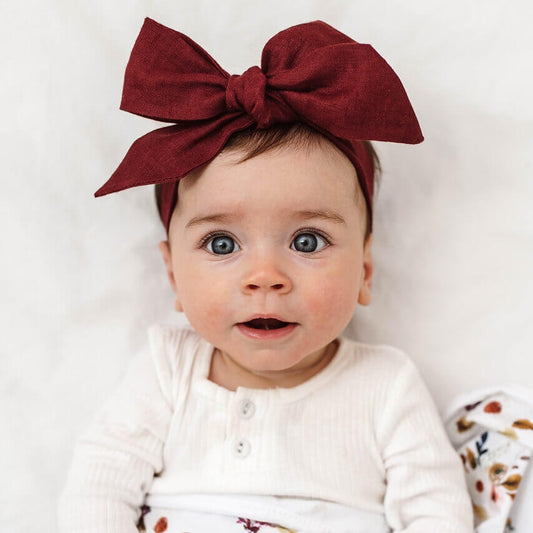 Bow Headband Wrap - Burgandy