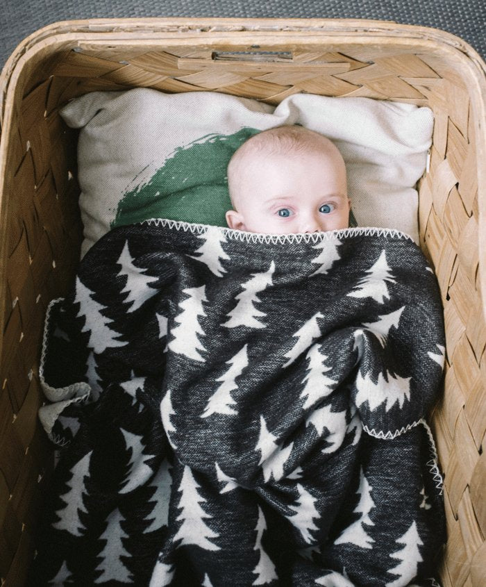 Fine Little Day Gran Woven Blanket Black/White