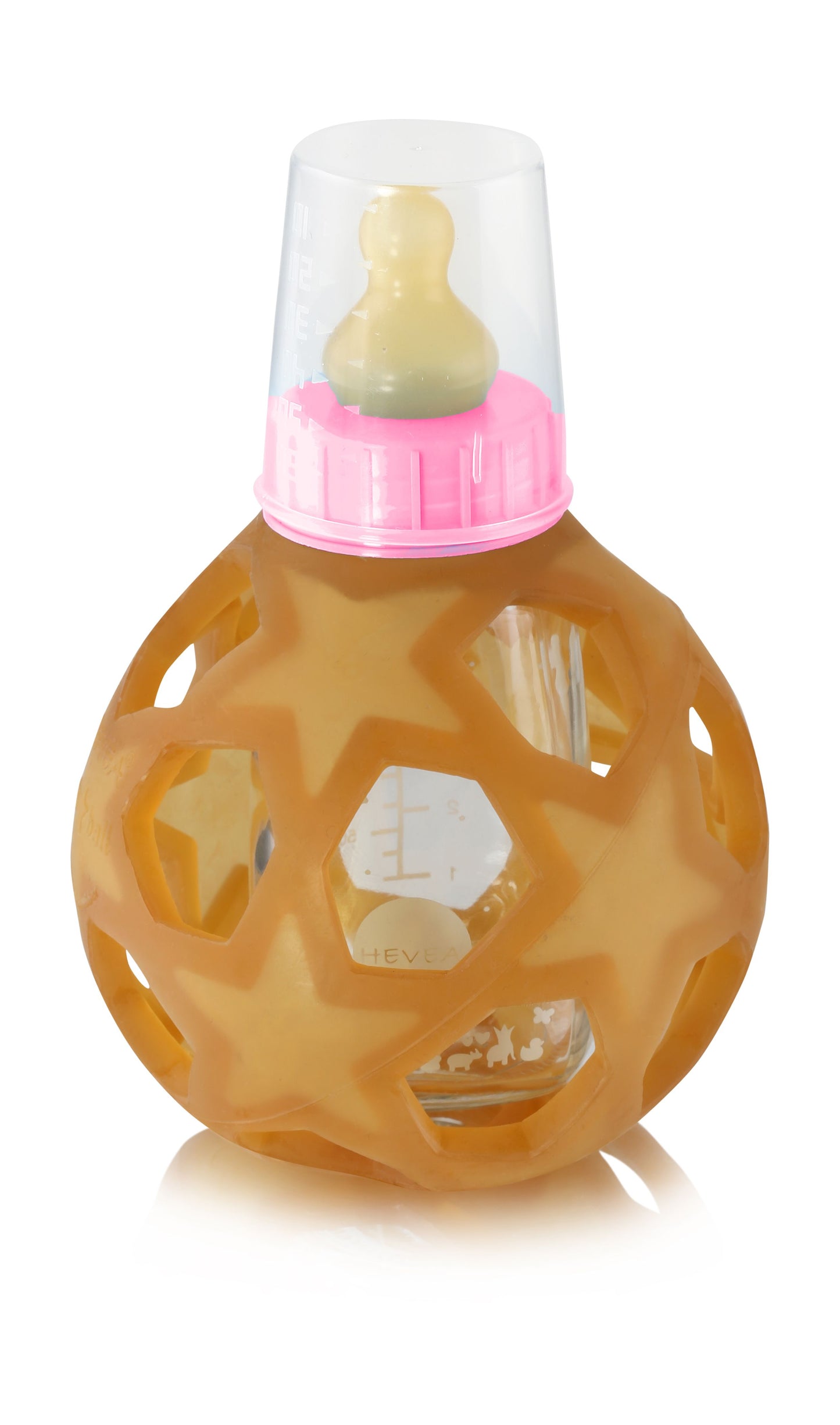 Hevea 2-in-1 Baby Glass Bottle with Star Ball