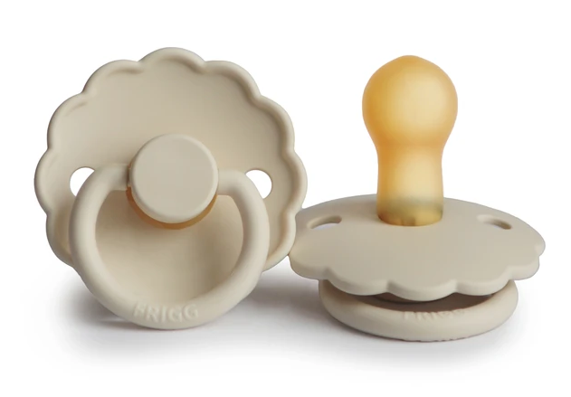 Frigg Pacifier Daisy Cream Twin Pack