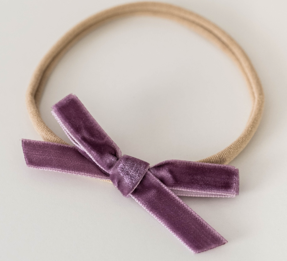 Velvet Baby Headbands - Grape