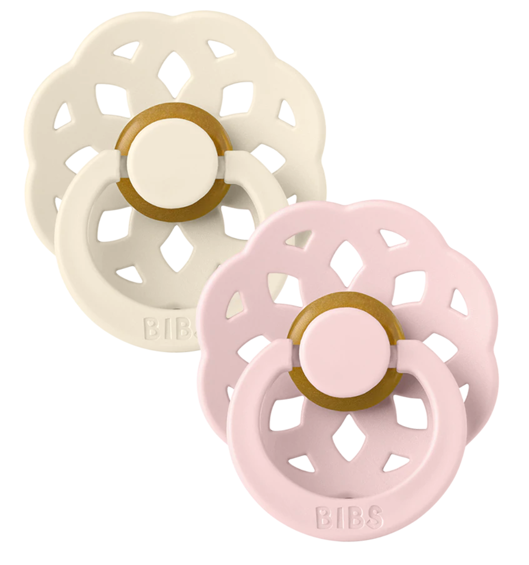 BIBS Pacifiers Boheme Twin Pack - Ivory/Blossom