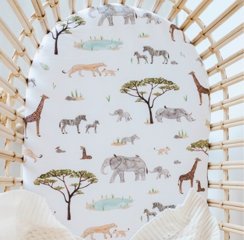 Bassinet Sheet - Safari