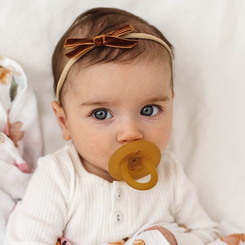 Velvet Baby Headbands - Toffee