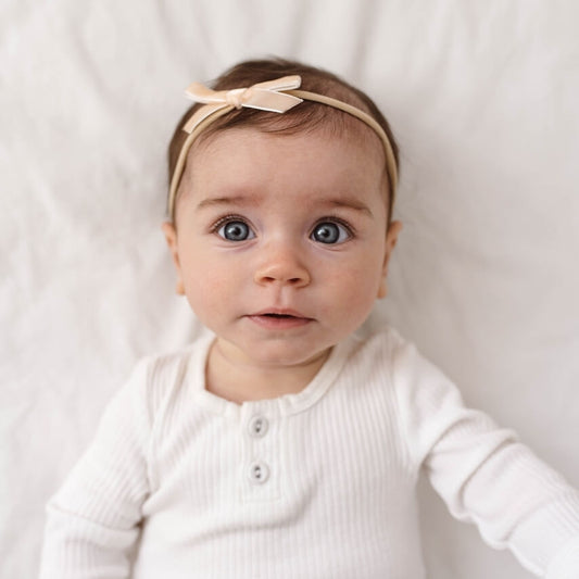 Velvet Baby Headbands - Lychee