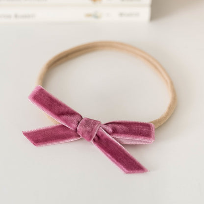 Velvet Baby Headbands - Mauve