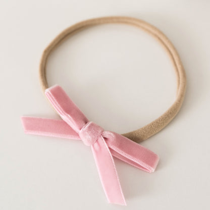 Velvet Baby Headbands - Rose Pink